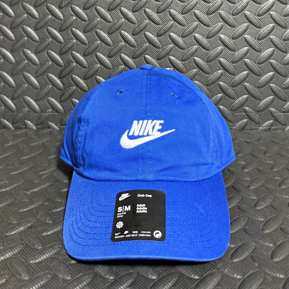 Nike Club Cap Futura Adjustable Strap Blue White Logo Size S/M